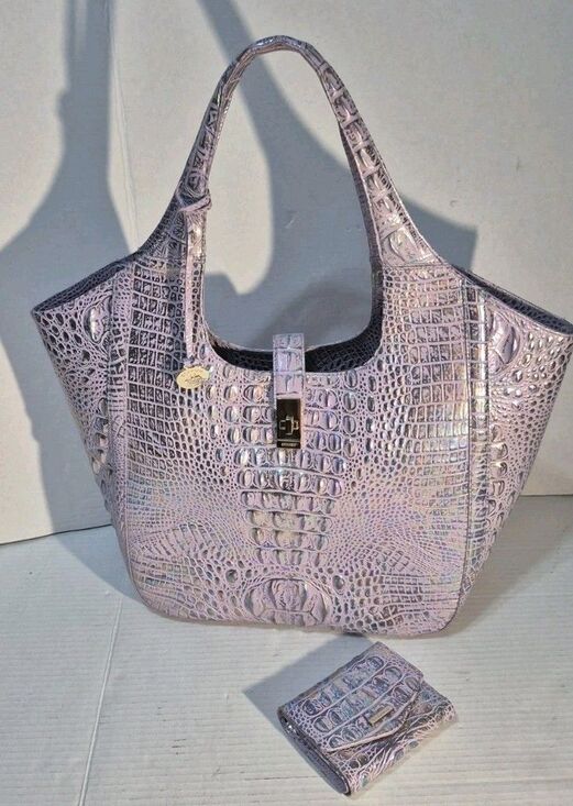 Brahmin Handbags - Brahmin Carla Handbag & Matching Wallet Violet Wonderland Iridescent Melbourne